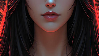 Shadow Assassin Warrior Woman with Jet Black Hair and Amber Eyes Dark Fantasy Portrait Ai Art Slideshow