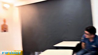 Nerdy Student in Glasses and Big-Butted Student Fuck Milf Professor in Class with Intense Pounding