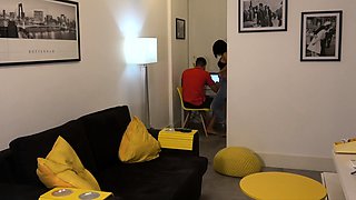 Ebony stunning amateur teen party babes eat and ride cock