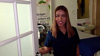 Hot Latina babe with huge booty is going wild on my cock with her pussy and mouth