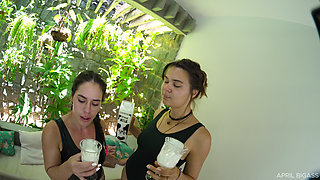 Messy Milk Play - Mary & April Share Ragnarok