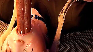 BDSM Bondage 3D Porn - Busty Blonde Deepthroat Facefuck