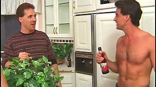 Long legs brunette honey gets twat sucked and fucked by stud in kitchen