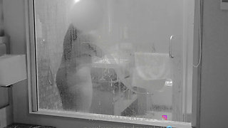 Cleaning up after threesome with with client