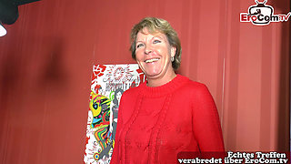 German granny does her first sex casting for pocket money