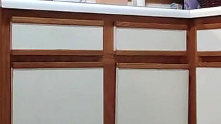 Buttcrack reveal unloading dishwasher