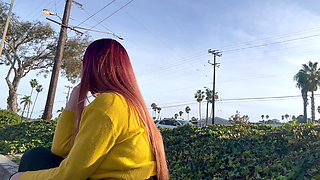 Italian Long Hair MILF Artemisia Love Smoking a Cigarette Outdoor