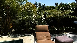 Man fucks outdoors busty brunette and hot redhead
