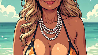 Gorgeous Women at the Beach Bikini Art