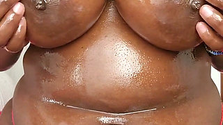 Closeupbig Black Tits Play Oiling