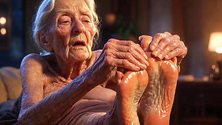 Beautiful Big Wrinkled Feet Oiled up - Oil Dripping From Toes Sensual Massage