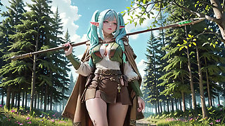 Forest Fantasy! Blue Elf Kneeling, Green Elf Teasing, Sun-Dappled Magic & Wand Play.