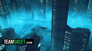 Cyberpunk Brooklyn Gray Cosplays a Futuristic Babe and Gets Creampied Hard