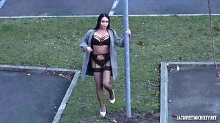 Hot Young French Brunette Double Penetrated to Messy Facial