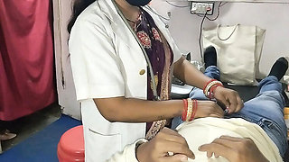 Indian Lady Doctor Hard Fuck - Big Natural Tits Nurse Blowjob & Doggy Style Sex