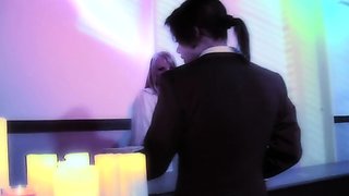 Sultry babes with greatest assets blow and nail in crazy