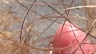 Amateur Hairy Girl Mastubates in Closeup with Huge Clit