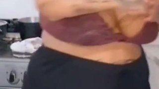 Plus-size Allure: BBW Smoking in the Kitchen