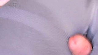 He Rubs Against His Stepmom's Leggings Again and Cums on Her Ass