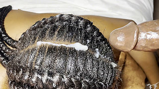 Hair Fetish for Ebony Teen Receiving Cum
