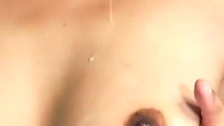 BBC Dildo BJ and Spit on Boobs