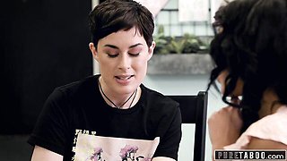 Pure Taboo featuring Olive Glass and Alexis Tae's lesbian scissoring clip