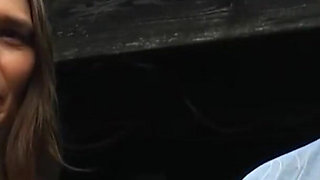 Curvy brunette rides on big black cock to satisfy her wet pussy