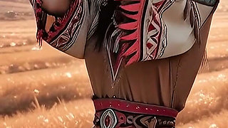 Native American Lakota Girl Is Ready to Ride 100 Miles for a Good Fuck in the Ai Adaptation for Columbus Day