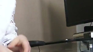 Secretary Smoking Dildo Masturbation!