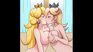 Blonde Bimbo Hentai: Princess Peach with Big Tits & Ass Compilation