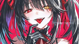 Kurumi, edging handjob, anime joi