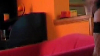 Blonde in Stockings Teases with Deepthroat and Ass Worship