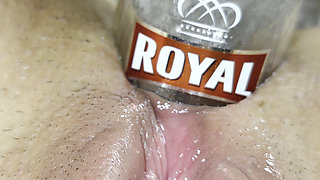 Extreme Anal Insertion with a Bottle Close up