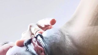 Amateur black Diamond takes a shower and masturbates