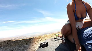 Blonde Amateur Takes Facial Cumshot Outdoors In Public