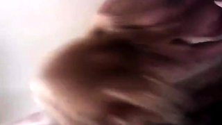 Shaving my cunt, stepson watching