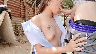 18 Year Old Schoolgirl Gets Virginity Taken by Classmate in Public