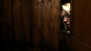 Glory hole blowjob busty amateur blonde fucking