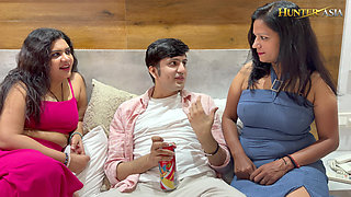 Lucky Guy Get Chance to Fuck His Stepmom & Her Friend Together