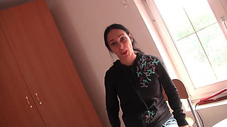 Horny Student with Huge Tits Earns Some Extra Cash During Her First Porn Shoot