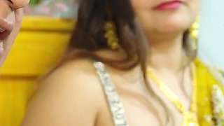 Desi Indian Bhabhi Having Threesome Sex and Anal Sex Double Penitration with His Husband and Boyfriend.