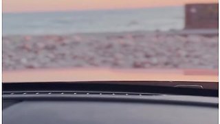 Flashing My Hairy Ginger Pussy On Public Beach Parking