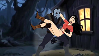 Student Girl Enjoys Sex in an Camp. Cartoon Horror Parody