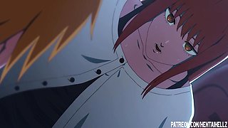 Makima Got Excited From Public Sex In The Cinema - Hentai Anime