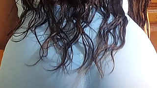 It’s a Delight to See Her Long Hair and Her Hips as She Rubs Against My Cock