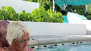 Getting Frisky in the Hot Tub. Boob Play