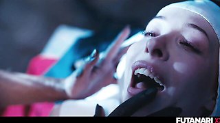 Strap-On Riding in Nun Cosplay