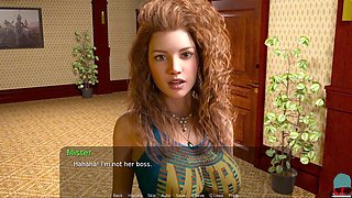 Mom with big boobs gets naughty in a visual novel gameplay session