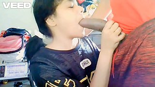 Sporty girl delivers mind-blowing deep throat blowjob with massive jizz shotgun