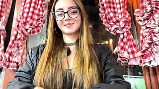 Ultra-cute Colombian girl Alicia Hall lets me face fuck her and fills her mouth with cum